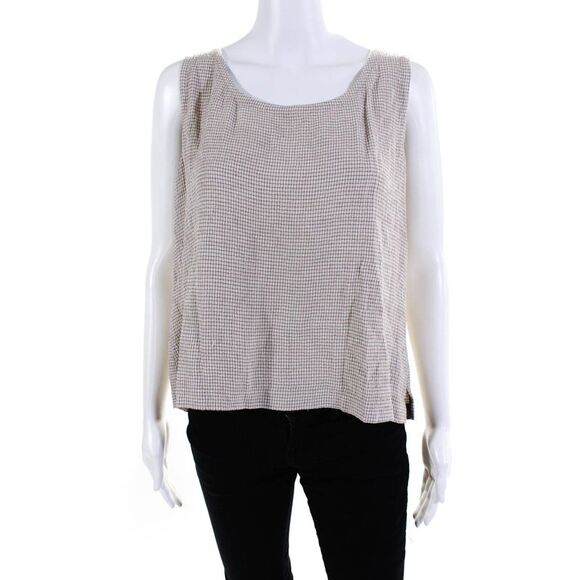 EILEEN FISHER Womens Navy Stretch Sleeveless Scoop Neck Tank Top main image 1